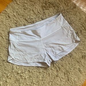 Lululemon white speed up shorts. EUC. Size 6.